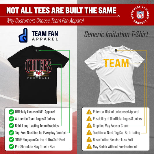 Kansas City Chiefs NFL Adult Overtime Blueprint Tagless Tee Unisex - Black