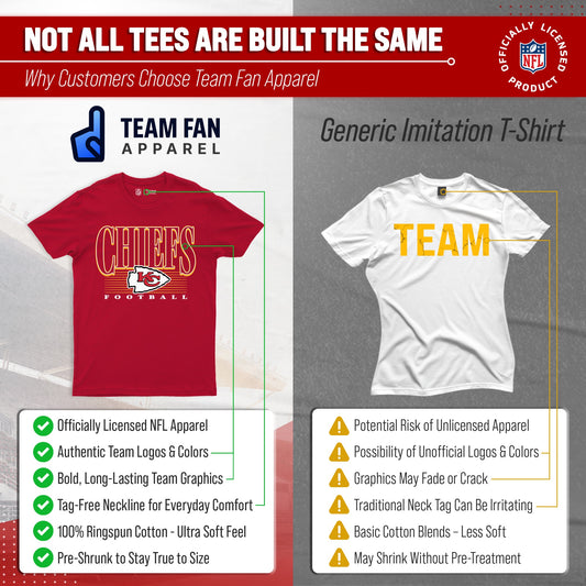 Kansas City Chiefs NFL Adult Overtime Blueprint Tagless Tee Unisex - Red