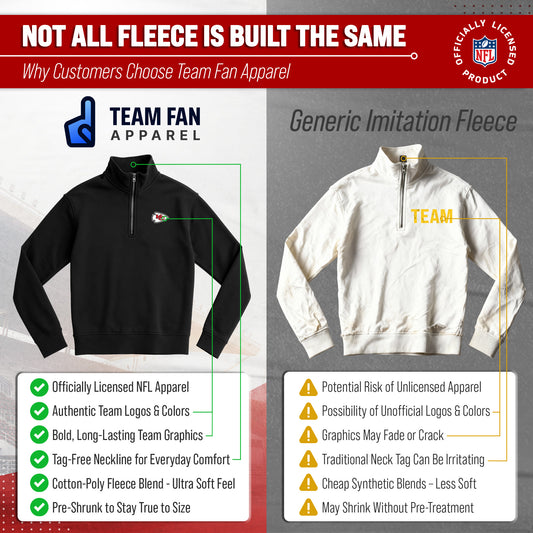 Kansas City Chiefs NFL Quarter Zip Fleece Pullover Unisex Sweatshirt - Black