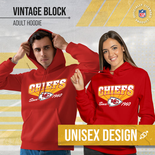 Kansas City Chiefs Vintage Block Fleece Hoodie - Red