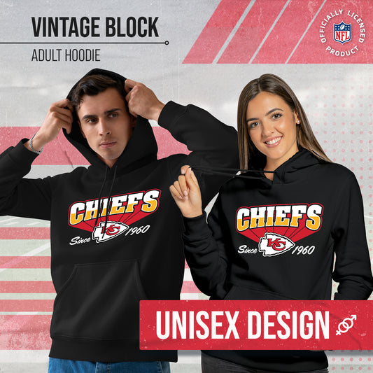 Kansas City Chiefs Vintage Block Fleece Hoodie - Black