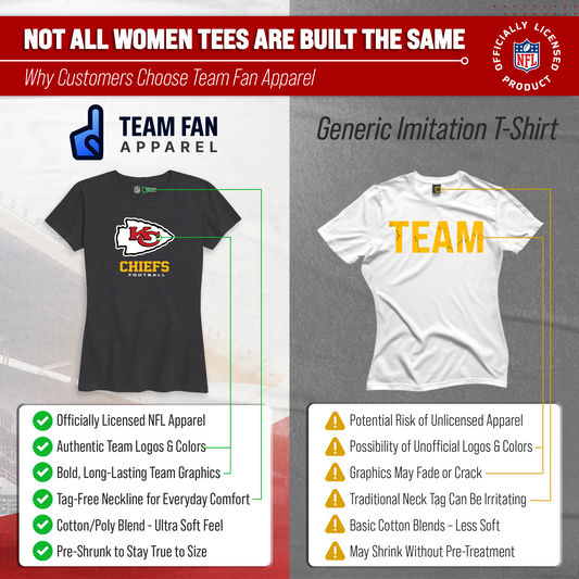 Kansas City Chiefs Women's NFL Big Logo Cotton T-Shirt - Black
