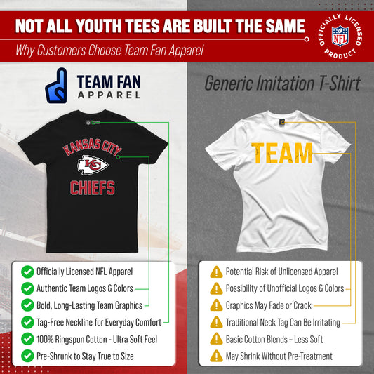 Kansas City Chiefs Youth NFL Football T-Shirt - Black