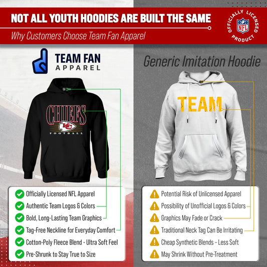 Kansas City Chiefs NFL Youth Overtime Blueprint Fleece Hoodie Sweatshirt - Black