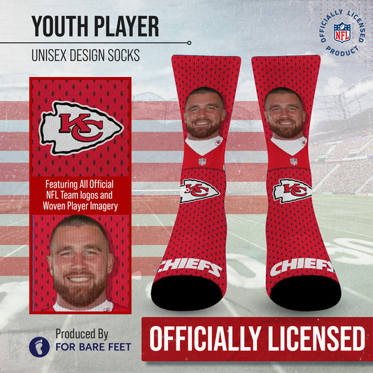 Kansas City Chiefs NFL Youth Roster Player Crew Socks - Red #15