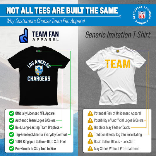 Los Angeles Chargers Mens Womens Retro Gameday Tee - Black
