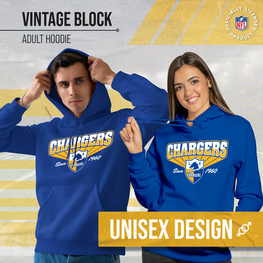 Los Angeles Chargers Vintage Block Fleece Hoodie - Royal