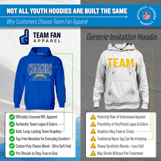 Los Angeles Chargers NFL Youth Overtime Blueprint Fleece Hoodie Sweatshirt - Royal