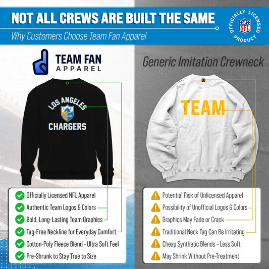 Los Angeles Chargers Gameday Crewneck Sweatshirt - Black