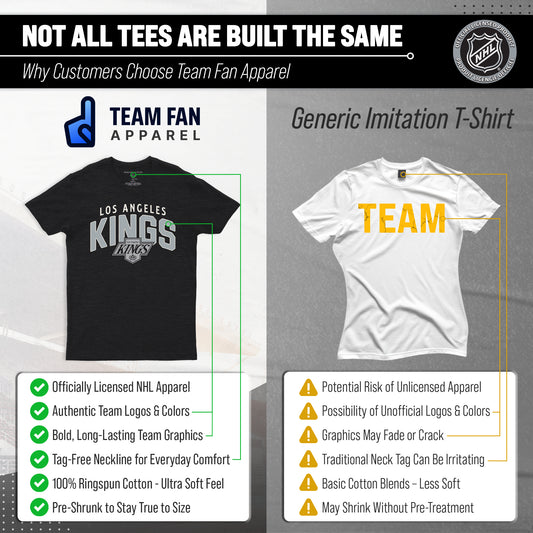 Los Angeles Kings Kings T-Shirt Heathered Cotton Tee for Men and Women - Black Heather