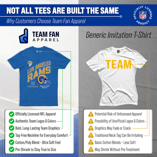 Los Angeles Rams NFL Distressed Helmet T-Shirt - Royal Heather