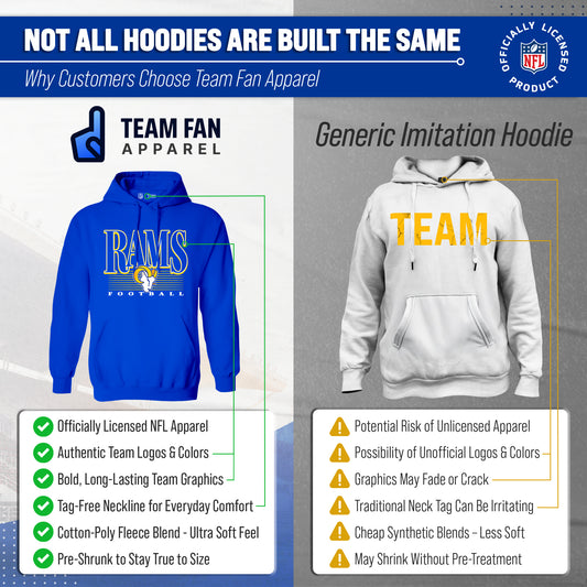 Los Angeles Rams NFL Overtime Blueprint Pullover Hoodie Men Women - Royal