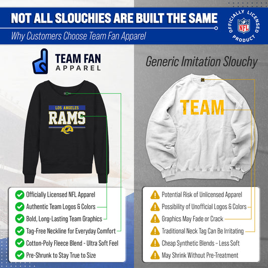 Los Angeles Rams NFL Women's Slouchy Crewneck Sweatshirt - Charcoal