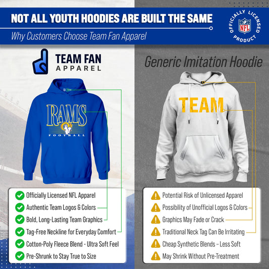 Los Angeles Rams NFL Youth Overtime Blueprint Fleece Hoodie Sweatshirt - Royal