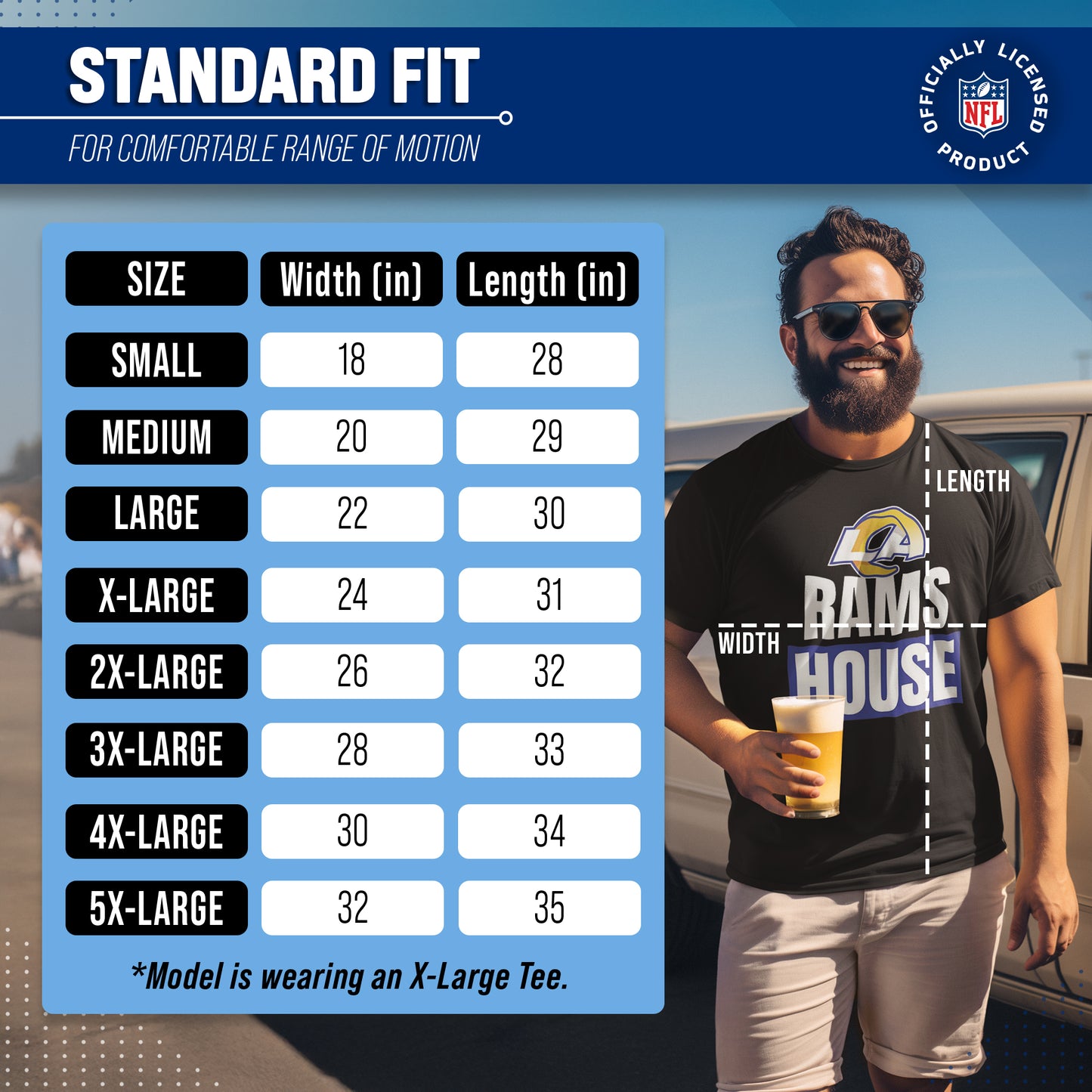 Los Angeles Rams NFL Adult Team Slogan Unisex T-Shirt - Black