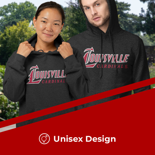 Louisville Cardinals NCAA Fan Hoodie Sweatshirt Men Women - Charcoal