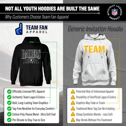 Las Vegas Raiders NFL Youth Overtime Blueprint Fleece Hoodie Sweatshirt - Black
