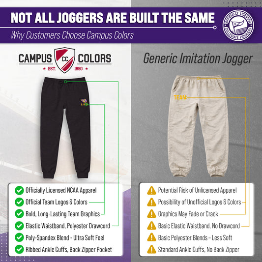 LSU Tigers NCAA Cloud Jersey Jogger Pants Black Heather - Black Heather