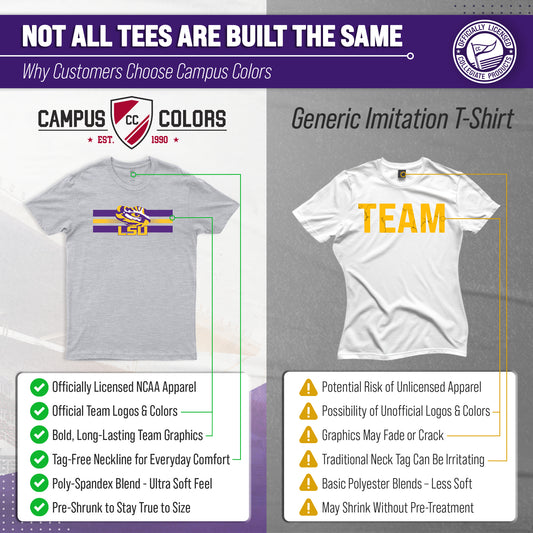 LSU Tigers Scholarship Cloud Jersey Short Sleeve Tee - Gray Heather