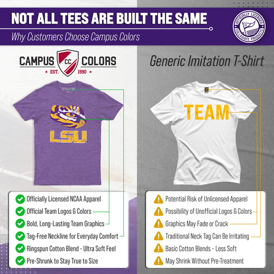 LSU Tigers Heathered Logo T-Shirt - Purple