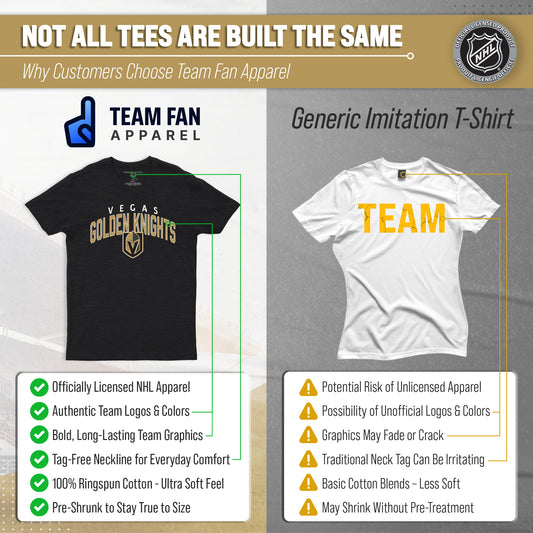 Las Vegas Golden Knights Golden Knights T-Shirt Heathered Tee for Men and Women - Black Heather