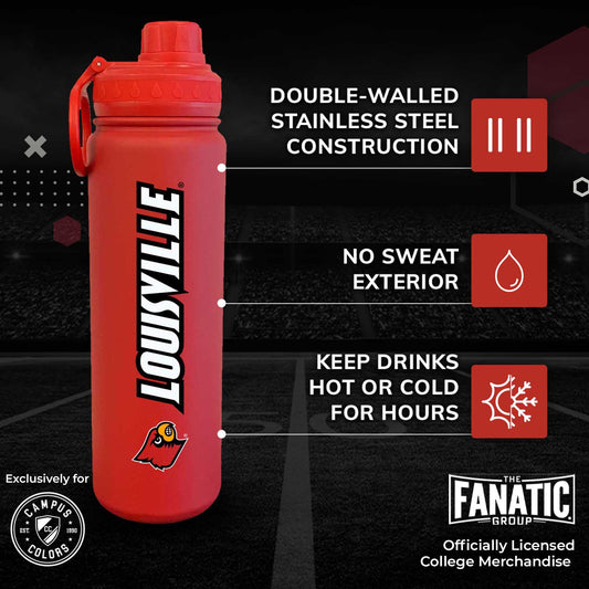 Louisville Cardinals 24 oz Insulated Stainless Steel Water Bottle - Red