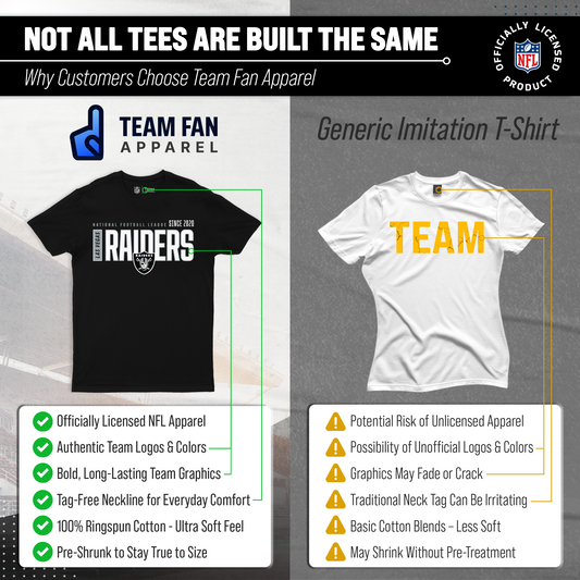 Las Vegas Raiders NFL Shirt Men Women Unisex Tag-Free Cotton Gameday Tee - Black