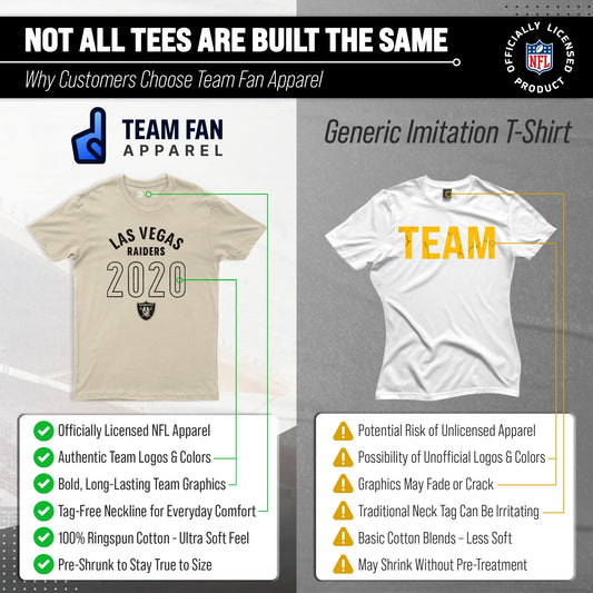 Las Vegas Raiders Big Date Tag-Less T-Shirt - Natural