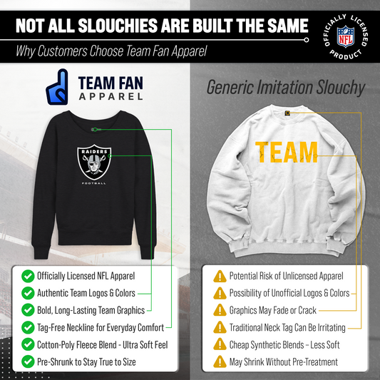 Las Vegas Raiders NFL Womens Ultimate Fan French Terry Slouchy Top- Raglan Sleeves - Charcoal