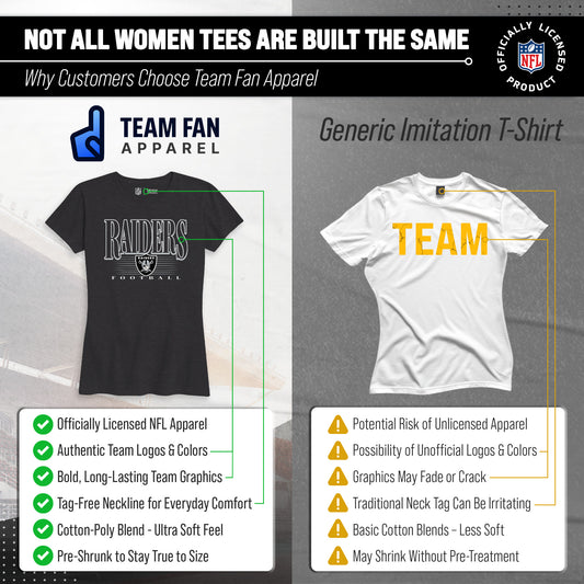 Las Vegas Raiders NFL Womens Overtime Blueprint Tag-Less T-Shirt - Black