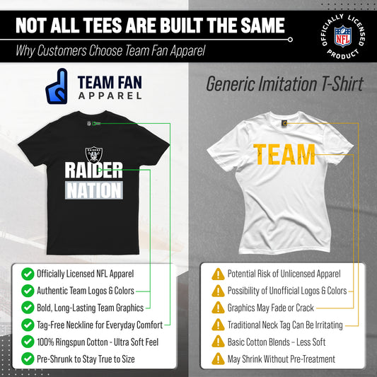Las Vegas Raiders NFL Team Slogan T-Shirt - Black