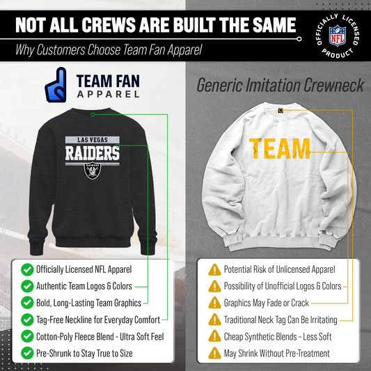 Las Vegas Raiders NFL Team Block Crewneck Sweatshirt - Charcoal