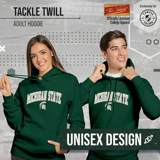 Michigan State Spartans NCAA Tackle Twill Embroidered Fleece Pullover - Green
