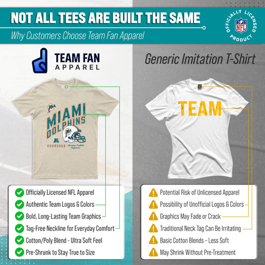 Miami Dolphins NFL Distressed Helmet T-Shirt - Cream