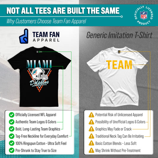 Miami Dolphins NFL Retro Triangle T-Shirt - Black