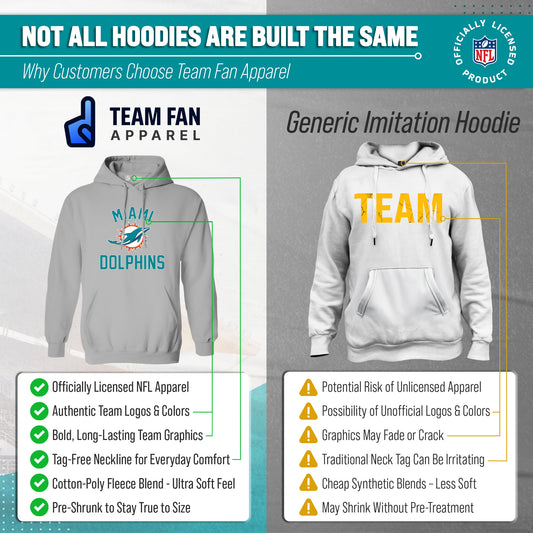Miami Dolphins Gameday Hoodie Pullover Sweatshirt - Gray