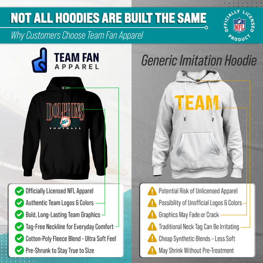 Miami Dolphins NFL Overtime Blueprint Pullover Hoodie Men Women - Black