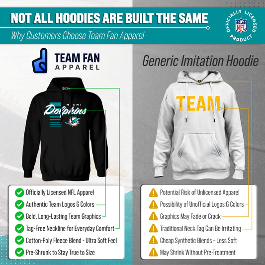 Miami Dolphins Retro Script Fleece Hoodie - Black