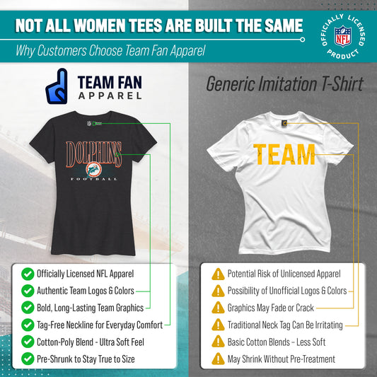 Miami Dolphins Overtime Blueprint Women's NFL Short Sleeve T-Shirt - Black