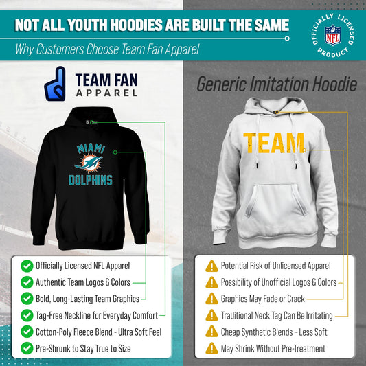 Miami Dolphins Youth Gameday Hoodie Sweatshirt - Black