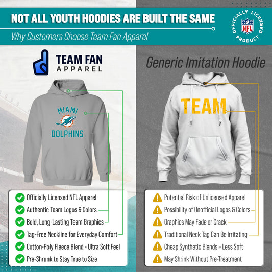 Miami Dolphins Youth Gameday Hoodie Sweatshirt - Gray