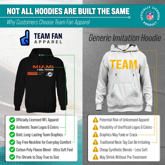 Miami Dolphins NFL Speed Stat Sheet Fleece Hooded Sweatshirt Men Women - Black