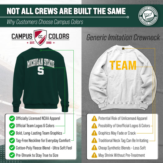 Michigan State Spartans NCAA Crewneck Sweatshirt for Men and Women - Green