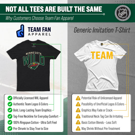 Minnesota Wild Wild T-Shirt Heathered Cotton Tee for Men and Women - Black Heather