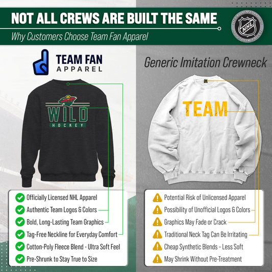 Minnesota Wild NHL True Fan Fleece Crewneck Sweatshirt Men Women - Charcoal