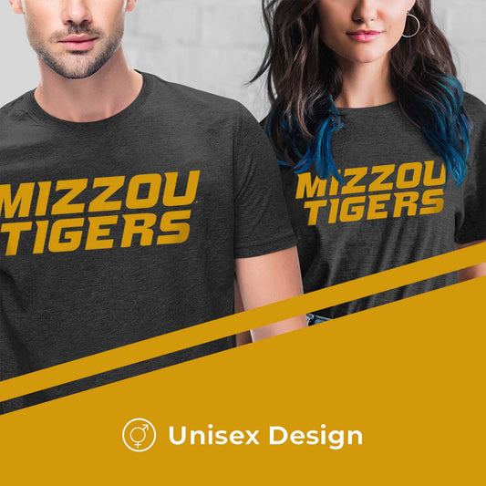 Missouri Tigers NCAA Cotton Blend Charcoal T-Shirt Men Women - Charcoal