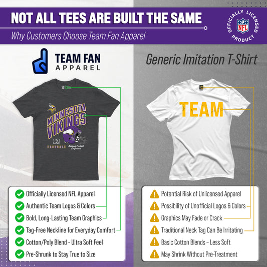 Minnesota Vikings NFL Distressed Helmet T-Shirt - Heather Charcoal