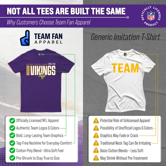 Minnesota Vikings NFL Shirt Men Women Unisex Tag-Free Cotton Gameday Tee - Purple