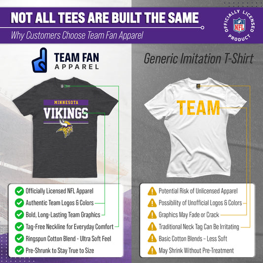 Minnesota Vikings Charcoal T-Shirt for Men and Women - Charcoal