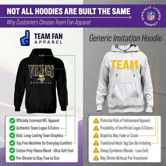 Minnesota Vikings NFL Overtime Blueprint Pullover Hoodie Men Women - Black